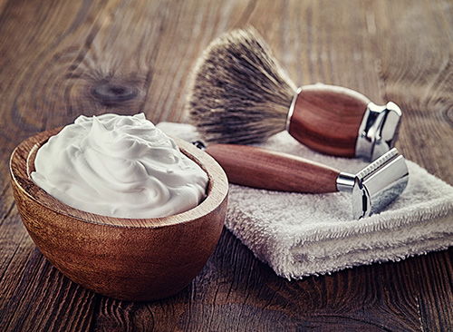 shaving brush en cream